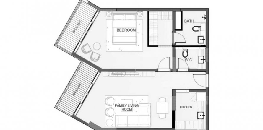 Apartemen di Playa Viva di Al Marjan Island, Ras Al Khaimah, UEA 1 kamar tidur, 71.01 m2 nomor 590620