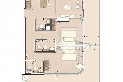 Byt v Lume Residence v Jumeirah Village Circle, Dubai, SAE 2 ložnice, 122.4 m² Č.: 577339 - fotografie 2