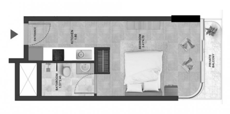 Apartment in Vivanti Residences in Jumeirah Village Circle, Dubai, UAE 1 room, 34.28 sq.m. № 575423