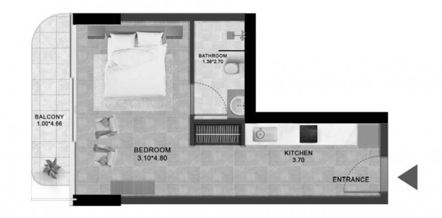 Apartment in Vivanti Residences in Jumeirah Village Circle, Dubai, UAE 1 room, 34.93 sq.m. № 575422
