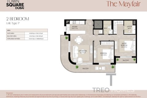 Byt v Town Square, Dubai, SAE 2 ložnice, 112 m² Č.: 590254 - fotografie 12