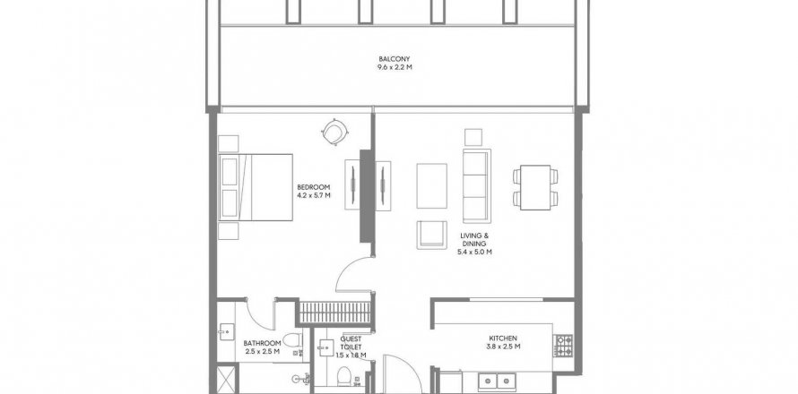 Apartment in Safa Parkview in Muwaileh Commercial, Sharjah, UAE 1 bedroom, 99.3 sq.m. № 590433