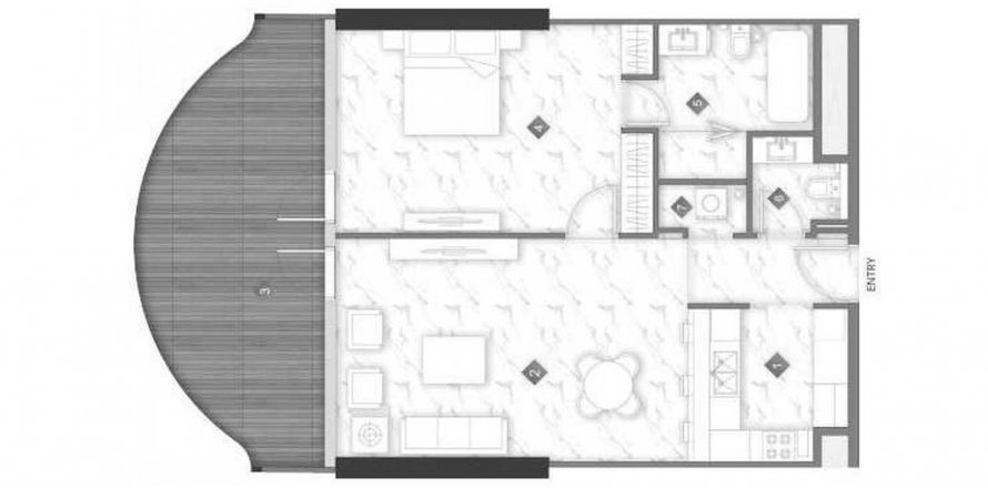 Al Marjan Island, Ras Al Khaimah, BAE’de daire 1 yatak odası, 108.82 m&sup2; No 535737