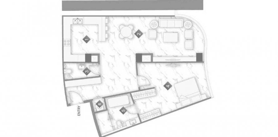 Byt v Aqua Arc v Al Marjan Island, Ras Al Khaimah, SAE 1 ložnice, 95.78 m² Č.: 535738