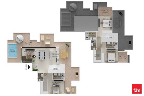 Apartmen di Treppan Tower di Dubai, UAE 3 bilik tidur, 245.3 meter persegi № 624705 - foto 29