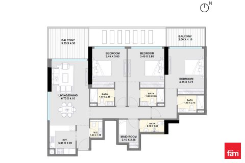Apartament de vânzare în Dubai, EAU 3 dormitoare, 163.9 mp.  №621806 - poză 20