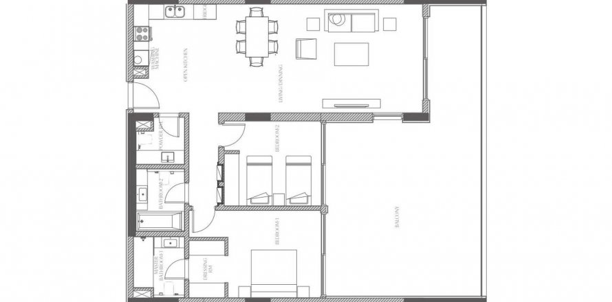 Dzīvoklis Creekside Residence Al Zorah, Ajmanjā, AAE 2 istabas, 167.5 m2 Nr. 610823