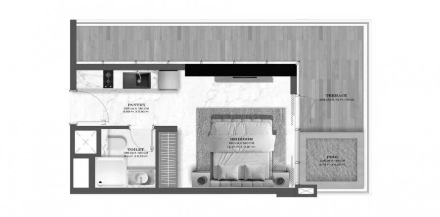 Apartment in Lazord by Lapis in Majan, Dubai, UAE 46.54 sq.m. № 611617