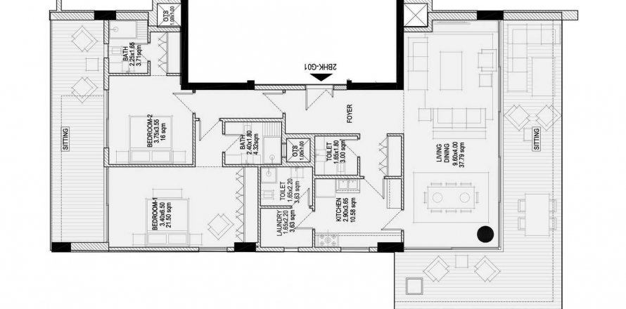 Byt v Glam Residence v Al Zorah, Ajman, SAE 2 ložnice, 198.33 m² Č.: 575961