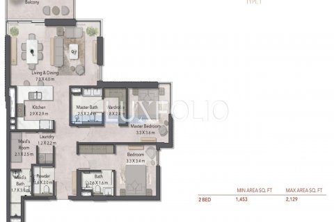 Byt v Dubai Land, SAE 2 ložnice, 135 m² Č.: 627909 - fotografie 13