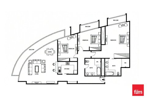 Apartman u Downtown Dubai (Downtown Burj Dubai), UAE 3 spavaćih soba, 184 m2 Br. 589439 - fotografija 29