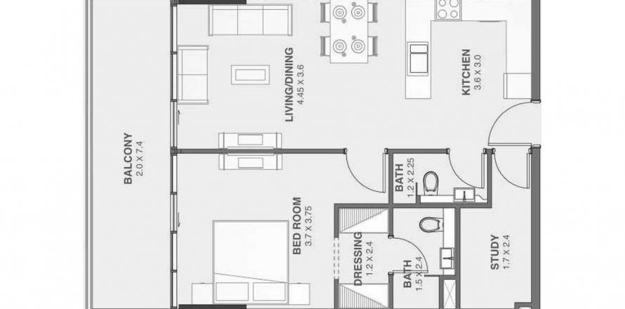 Apartment in Floarea Oasis in Dubai Land, UAE 1 bedroom, 80.3 sq.m. № 628501
