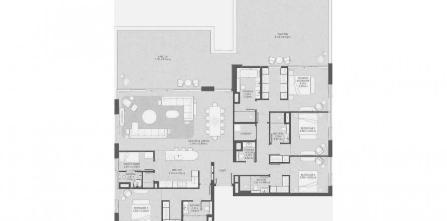 Apartment in District One Naya Residences in Meydan, Dubai, UAE 4 bedrooms, 245.13 sq.m. № 582280