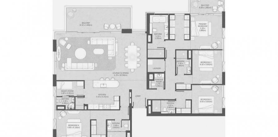 Byt v District One Naya Residences v Meydan, Dubai, SAE 4 ložnice, 245.13 m² Č.: 582281