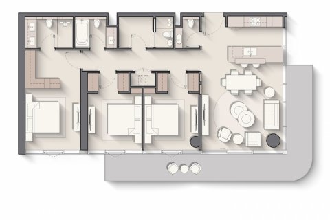 Apartament në Costa Mare në Dubai, Emiratet e Bashkuara Arabe 3 dhoma gjumi, 154.2  m2. № 577144 - Foto 2