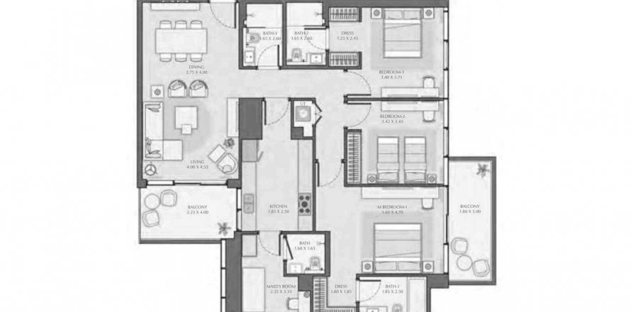 Byt v Avenue Park Towers v Al Wasl, Dubai, SAE 3 ložnice, 161.84 m² Č.: 581180