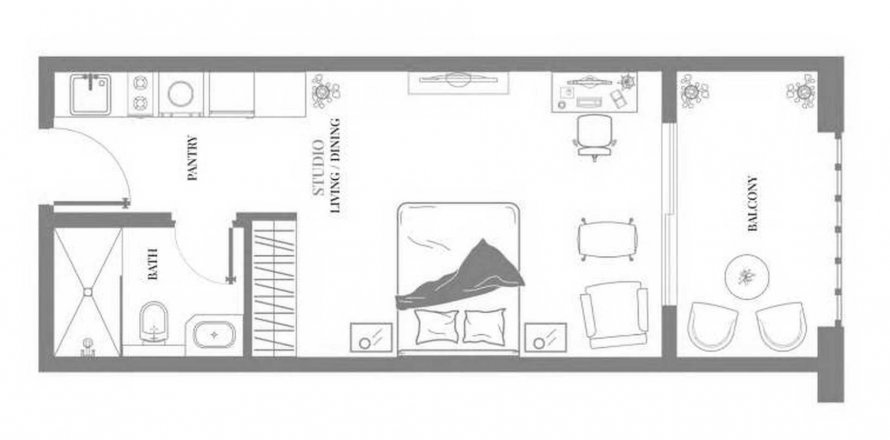 Byt v DOLCE VITA v Arjan, Dubai, SAE 39.22 m² Č.: 310579
