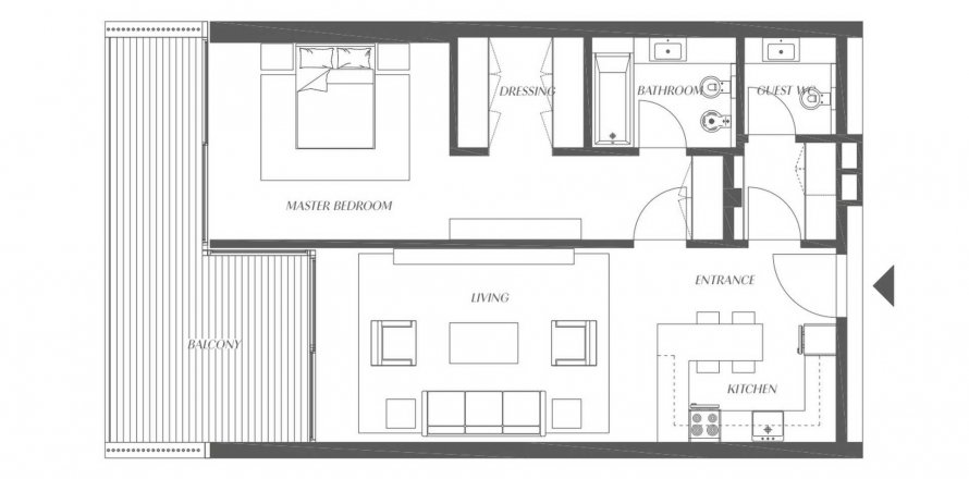 Apartment in Gateway Residences in Al Zorah, Ajman, UAE 66.61 sq.m. № 610833