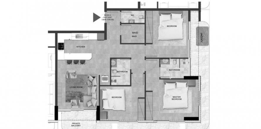 Apartment in Vivanti Residences in Jumeirah Village Circle, Dubai, UAE 3 bedrooms, 140.19 sq.m. № 575429