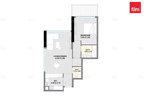 Byt v Dubai, SAE 1 ložnice, 72.1 m² Č.: 621446 - fotografie 16