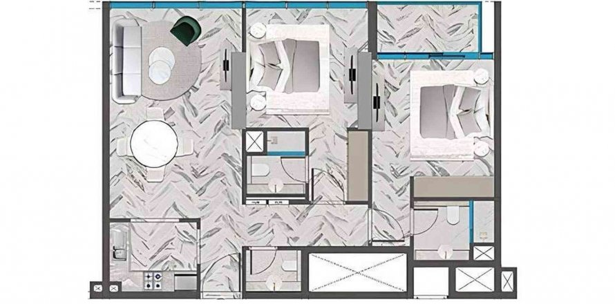 Квартира в RED SQUARE TOWER в Jumeirah Village Triangle, Дубай, ОАЕ 3 кімнати, 85.68м2 № 380739